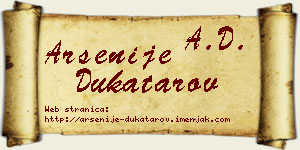 Arsenije Dukatarov vizit kartica